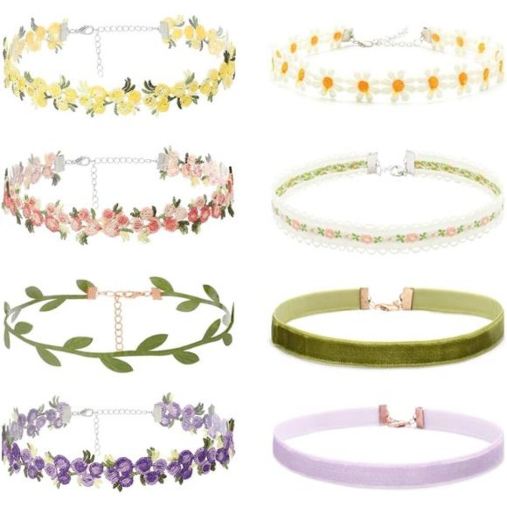Set Choker Necklaces Set Velvet Lace Choker Daisy Gothic Punk Classic Choker